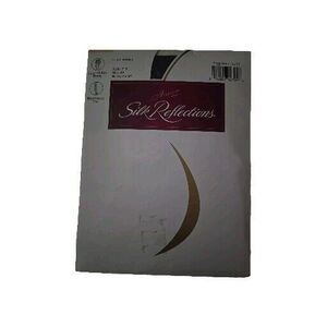Hanes Control Top Silk Reflections Silky Sheer BARELY Black AB 718 Pantyhose